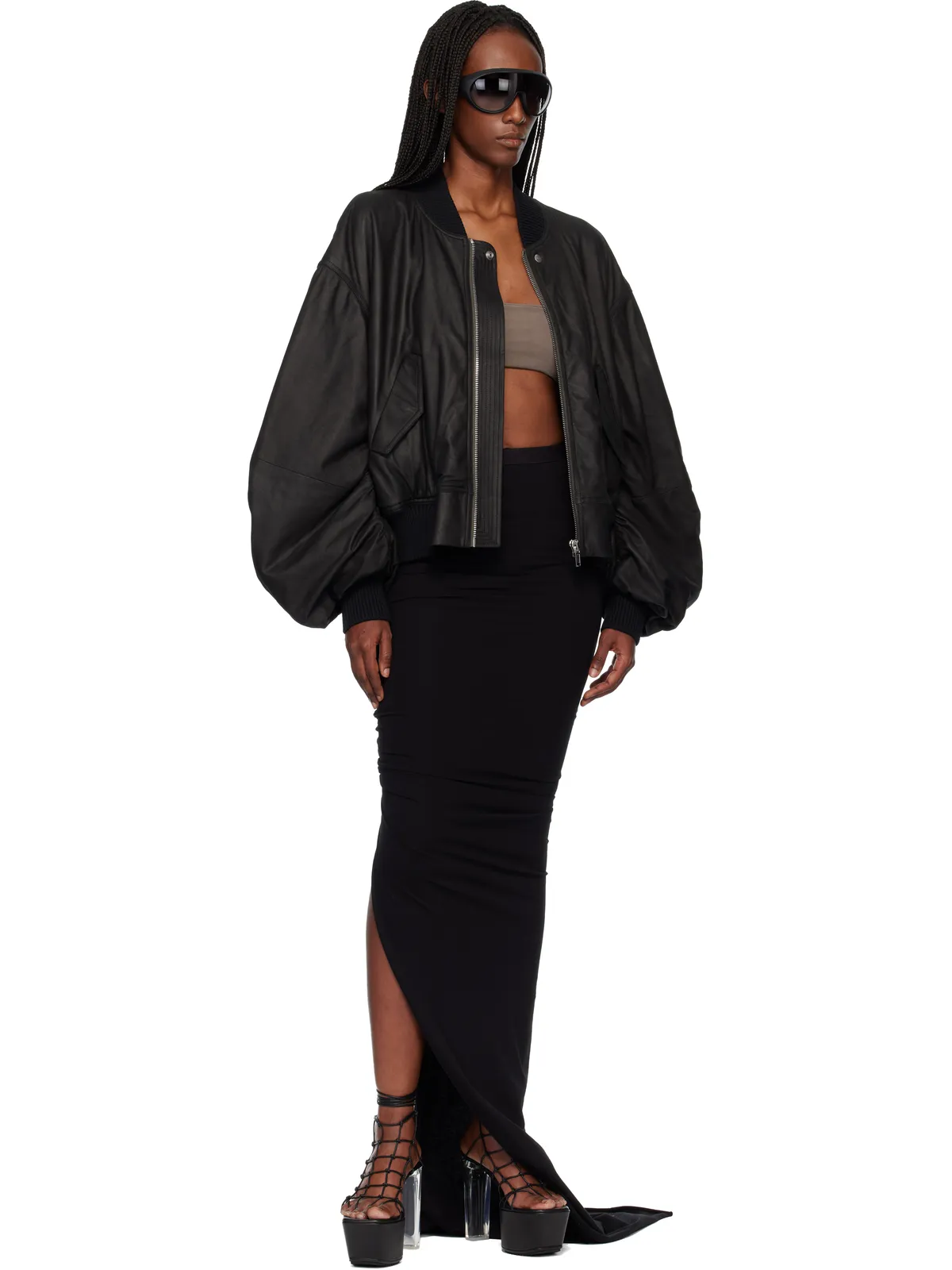 Rick Owens Temple Secchia フライト レザージャケット - 画像4