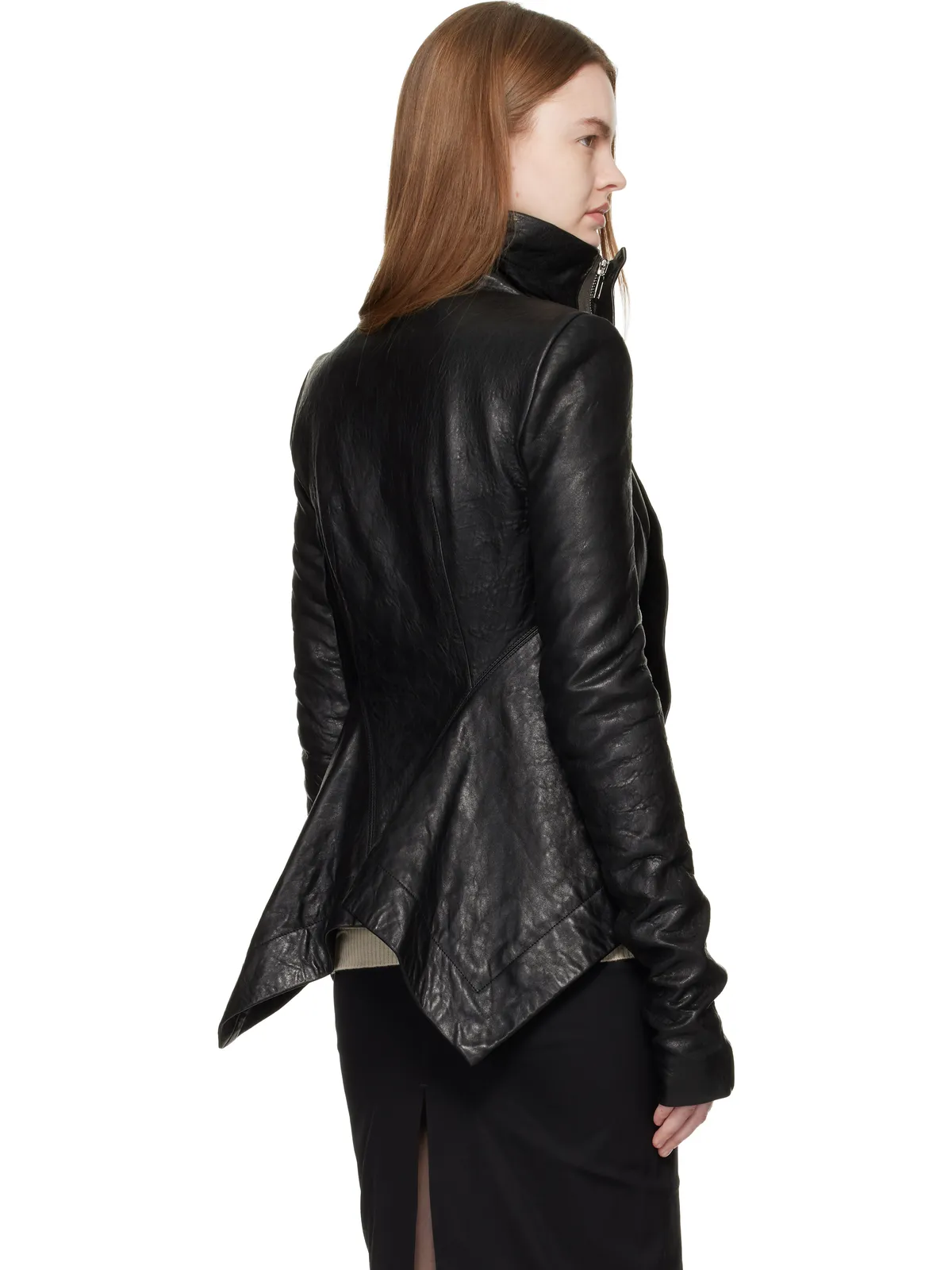 Rick Owens Temple Naska Biker レザージャケット - 画像3
