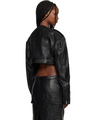 Rick Owens Temple Micro レザー バイカージャケット - サムネイル3