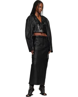 Rick Owens Temple Micro レザー バイカージャケット - サムネイル4