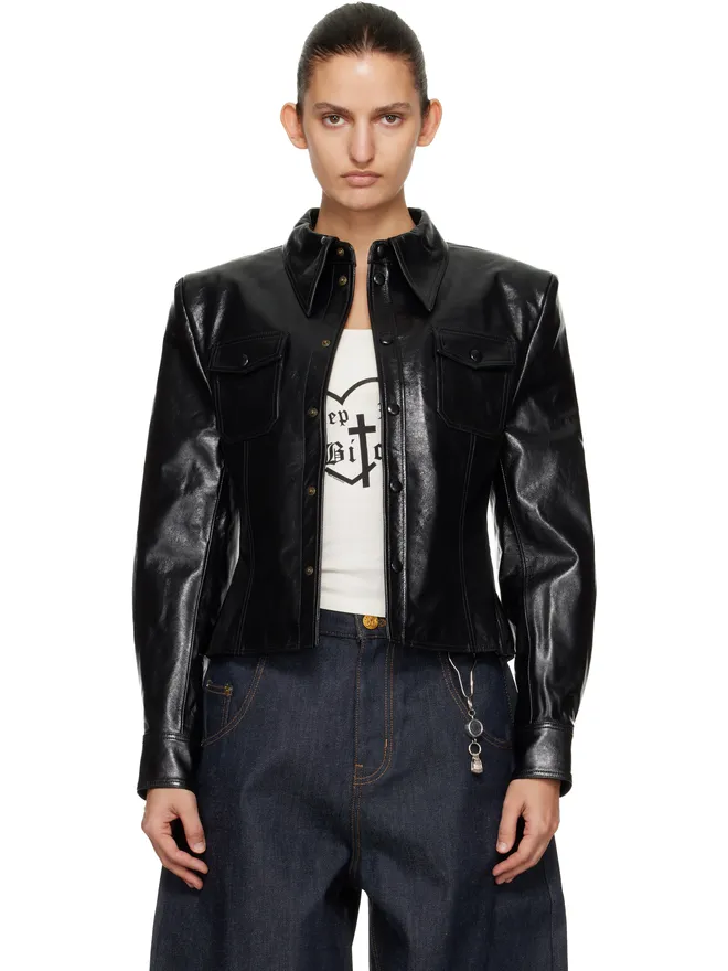 Willy Chavarria Willy Chavarria Chavela L/S レザー シャツの商品画像