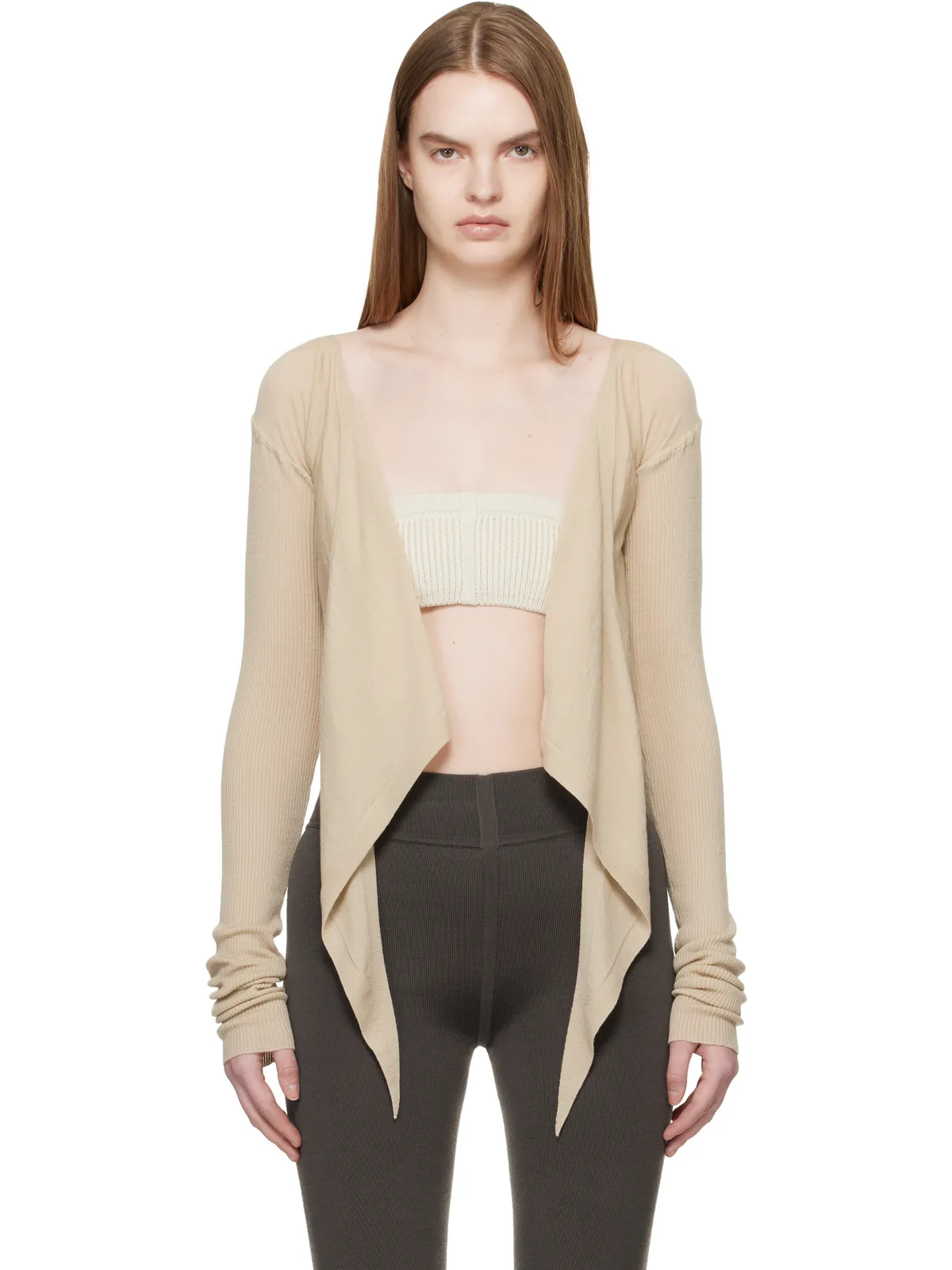 Rick Owens Temple クロップ カシュクールトップス - 画像1