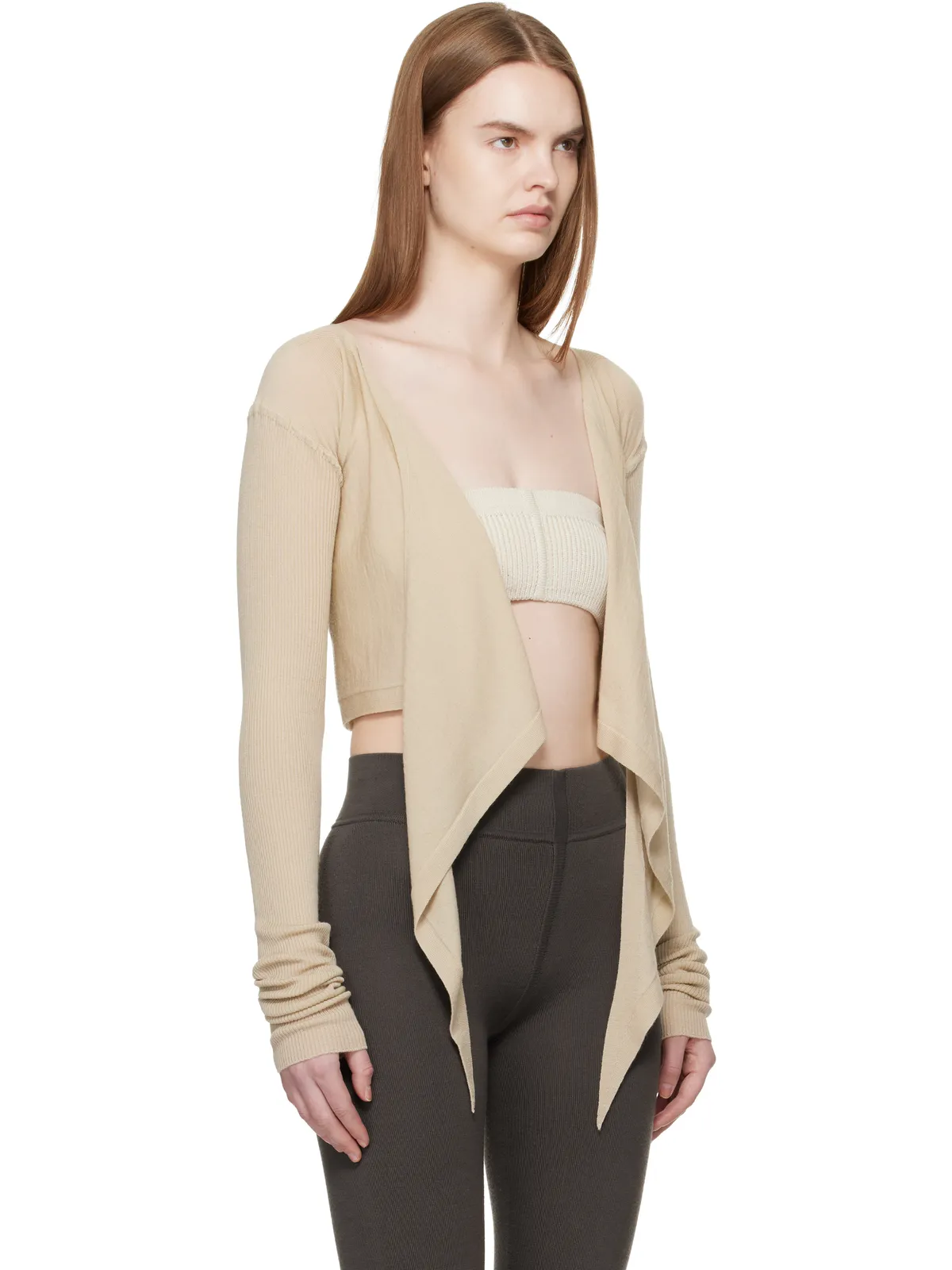 Rick Owens Temple クロップ カシュクールトップス - 画像2