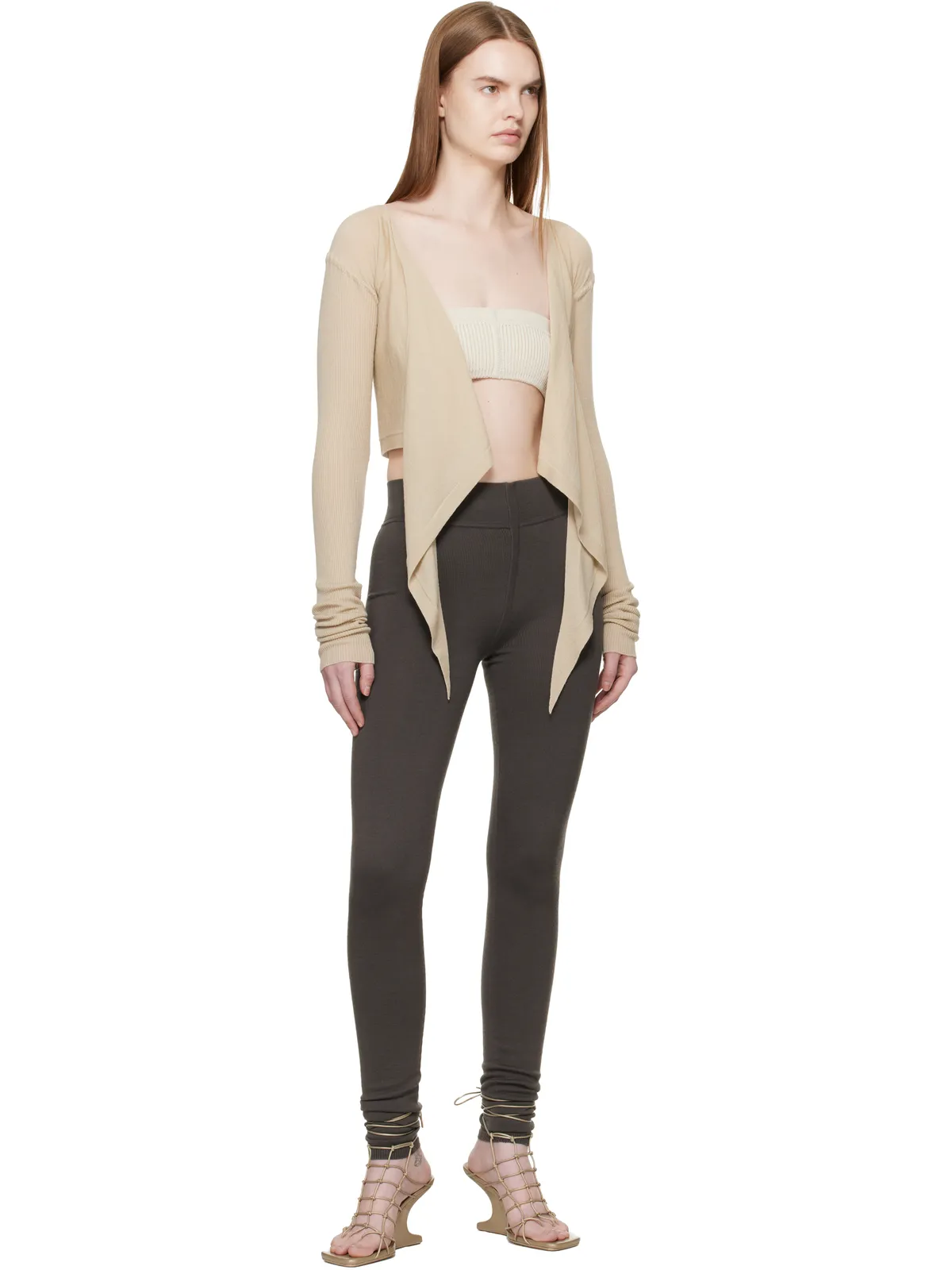 Rick Owens Temple クロップ カシュクールトップス - 画像4