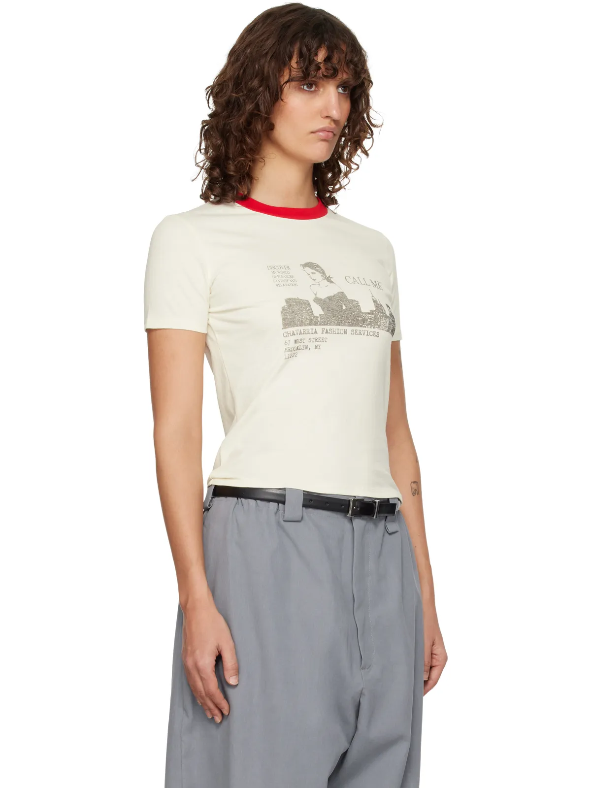 Willy Chavarria 'Call Girl' リンガーTシャツ - 画像2