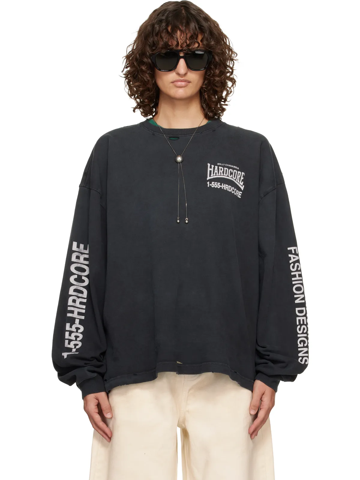 Willy Chavarria 'Hardcore' Buffalo L/S Tシャツ - 画像1