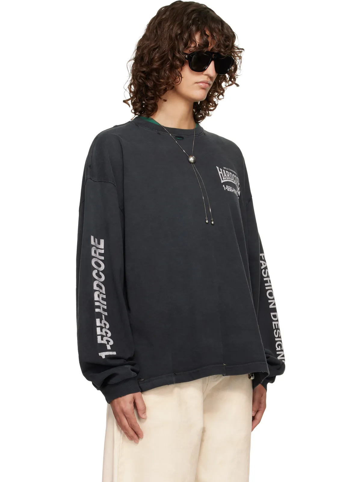 Willy Chavarria 'Hardcore' Buffalo L/S Tシャツ - 画像3