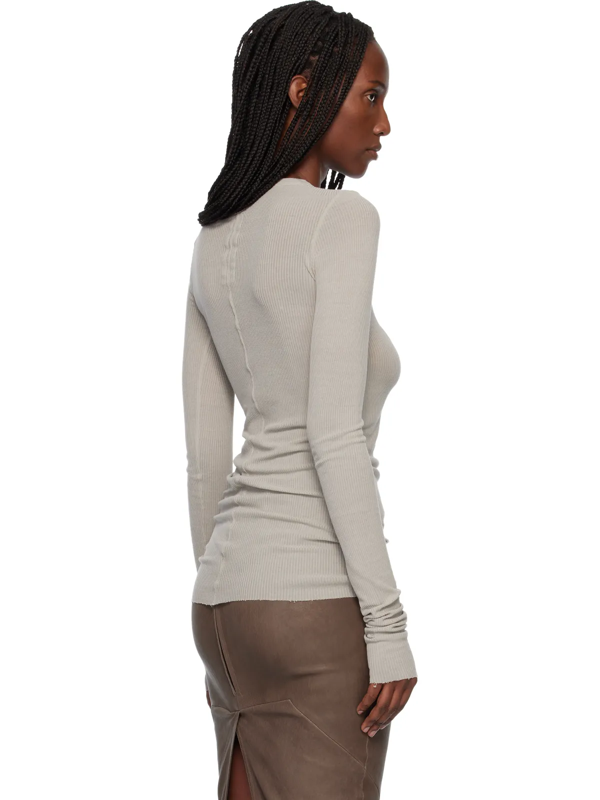Rick Owens Temple Rib LS Tシャツ - 画像3