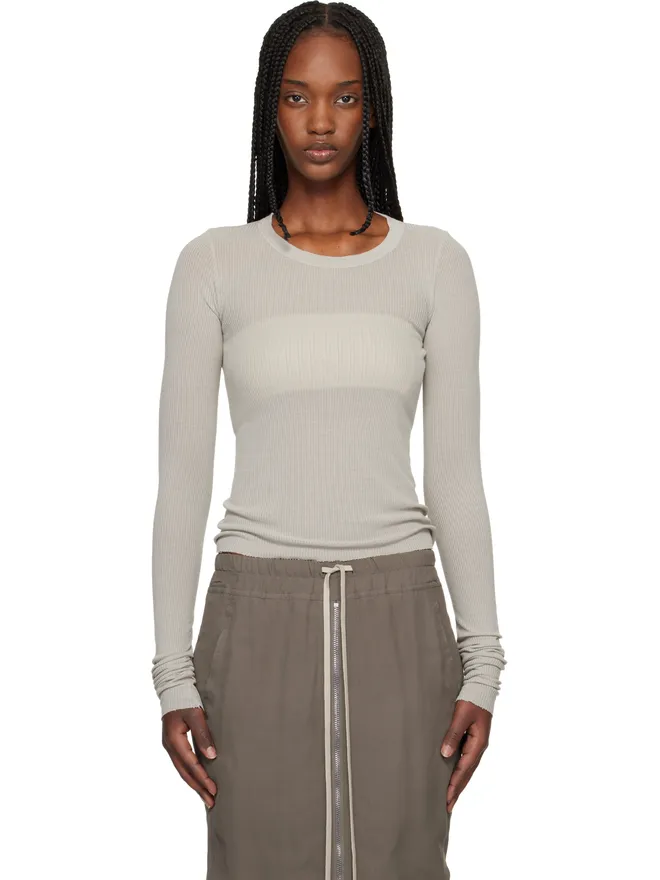 Rick Owens Rick Owens Temple Cropped Rib LS Tシャツの商品画像