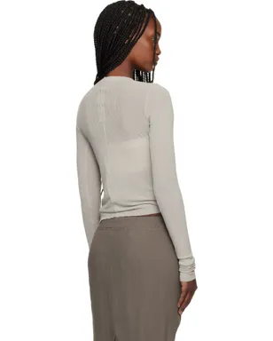 Rick Owens Temple Cropped Rib LS Tシャツ - サムネイル3