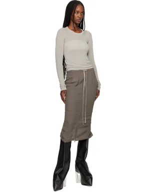 Rick Owens Temple Cropped Rib LS Tシャツ - サムネイル4
