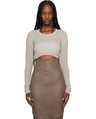 Rick Owens LS Crop Tシャツ - サムネイル1