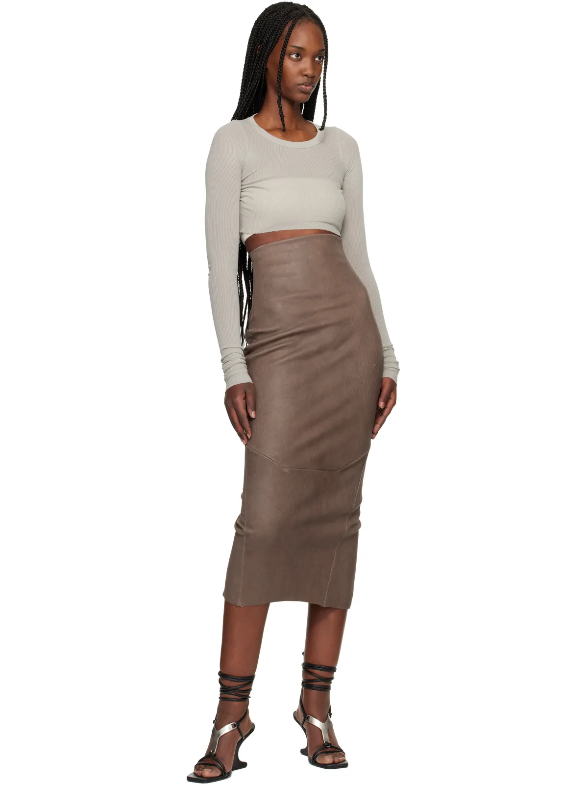 Rick Owens LS Crop Tシャツ - 画像4