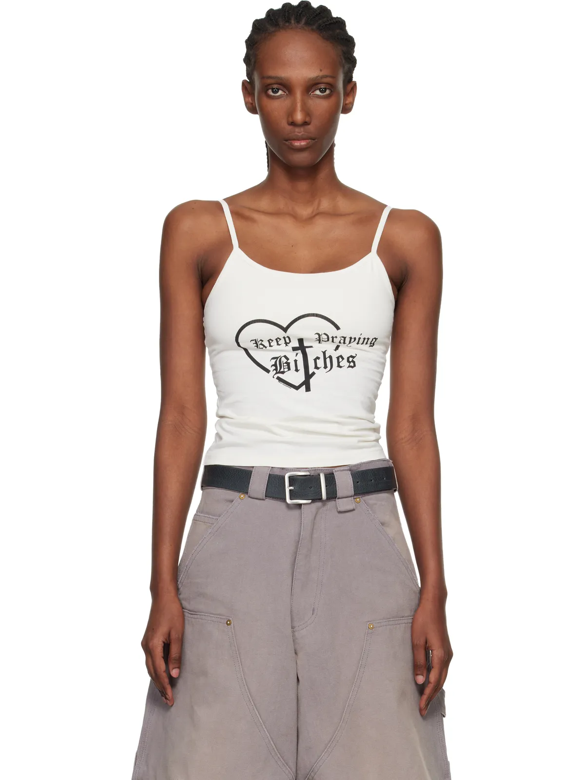 Willy Chavarria 'Keep Praying Bitches' Cholita キャミソール - 画像1