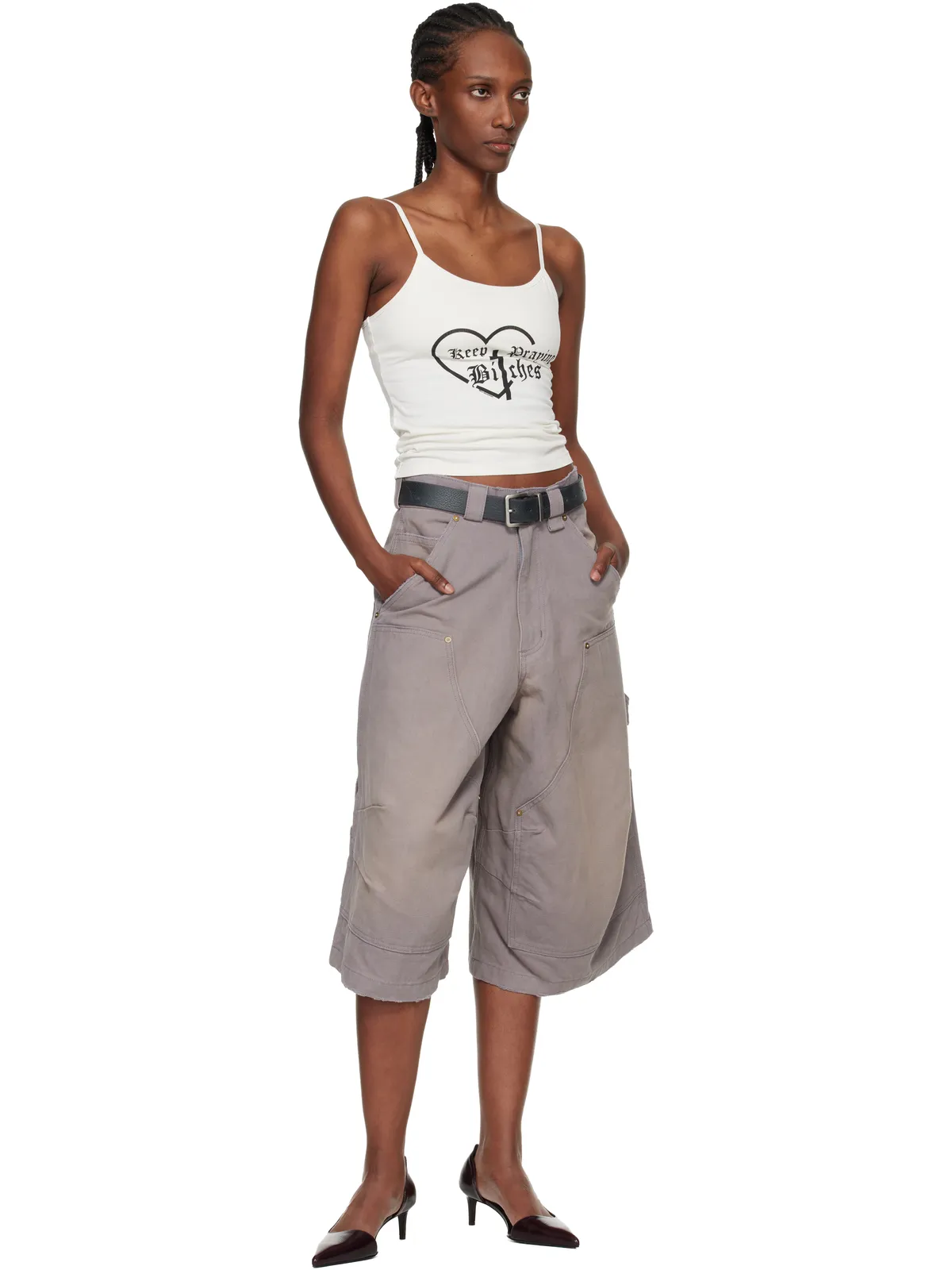 Willy Chavarria 'Keep Praying Bitches' Cholita キャミソール - 画像4