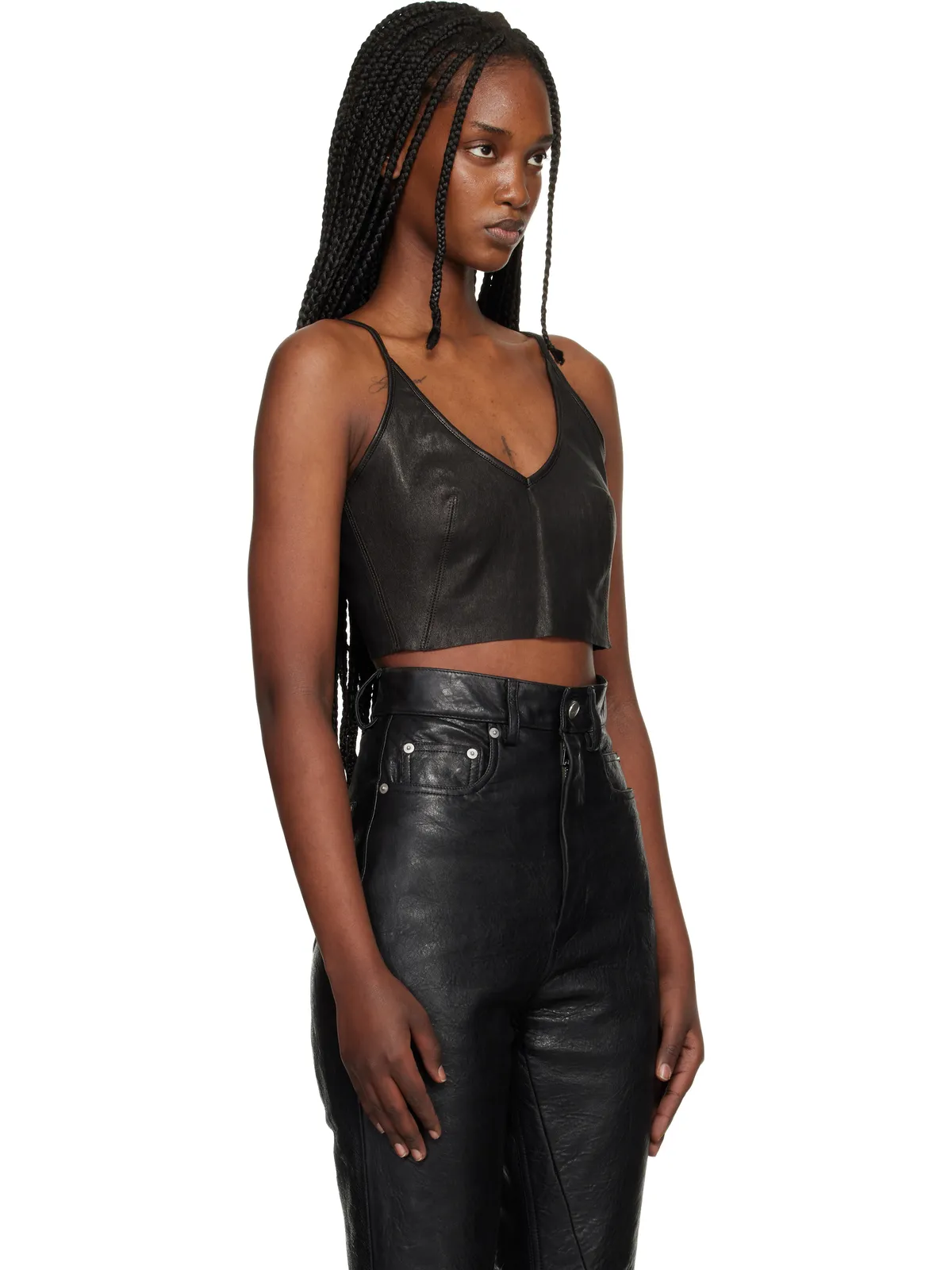 Rick Owens Temple Stretch Lamb レザー トップス - 画像2