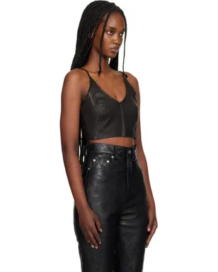 Rick Owens Temple Stretch Lamb レザー トップス - サムネイル2