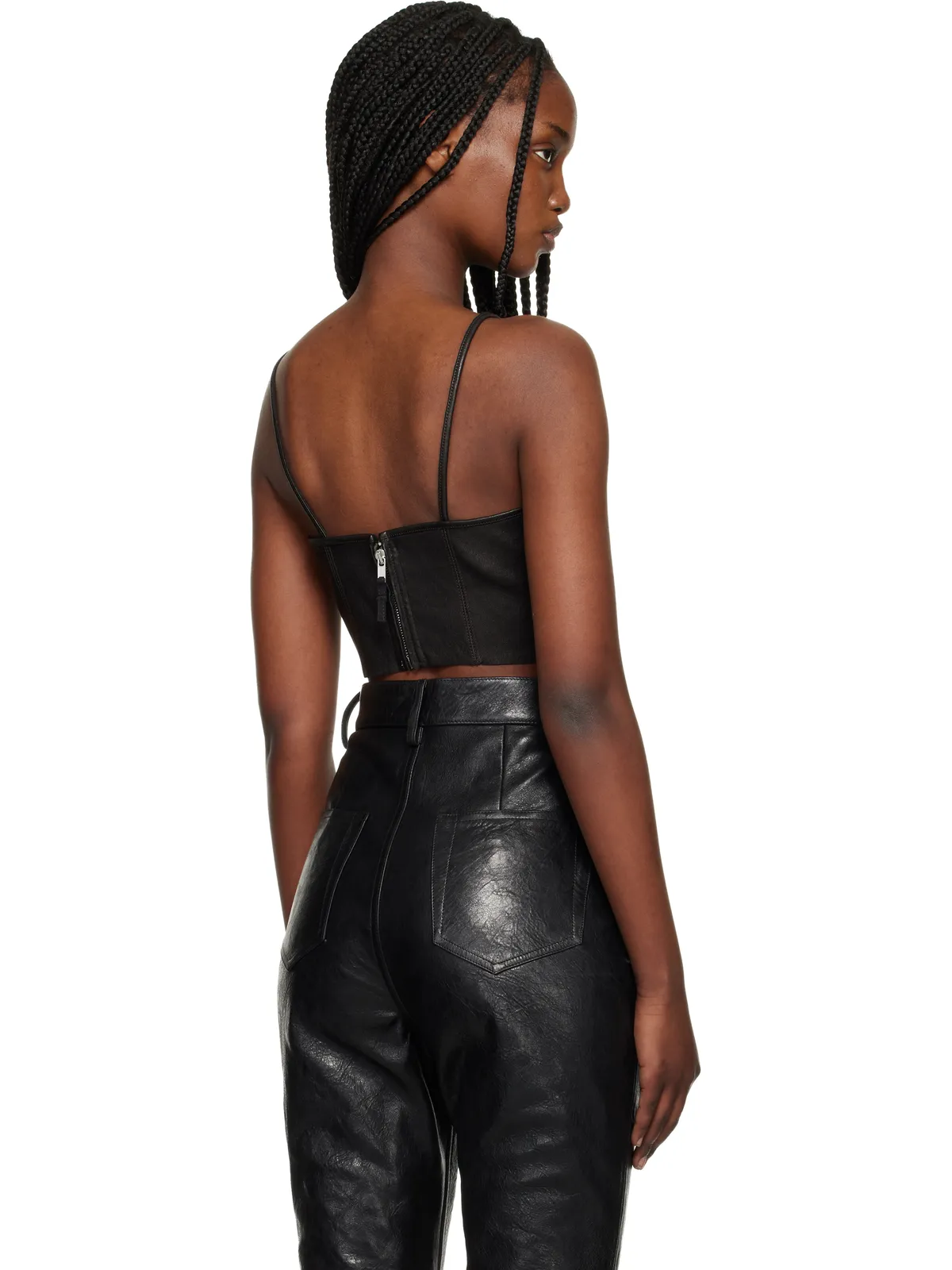 Rick Owens Temple Stretch Lamb レザー トップス - 画像3