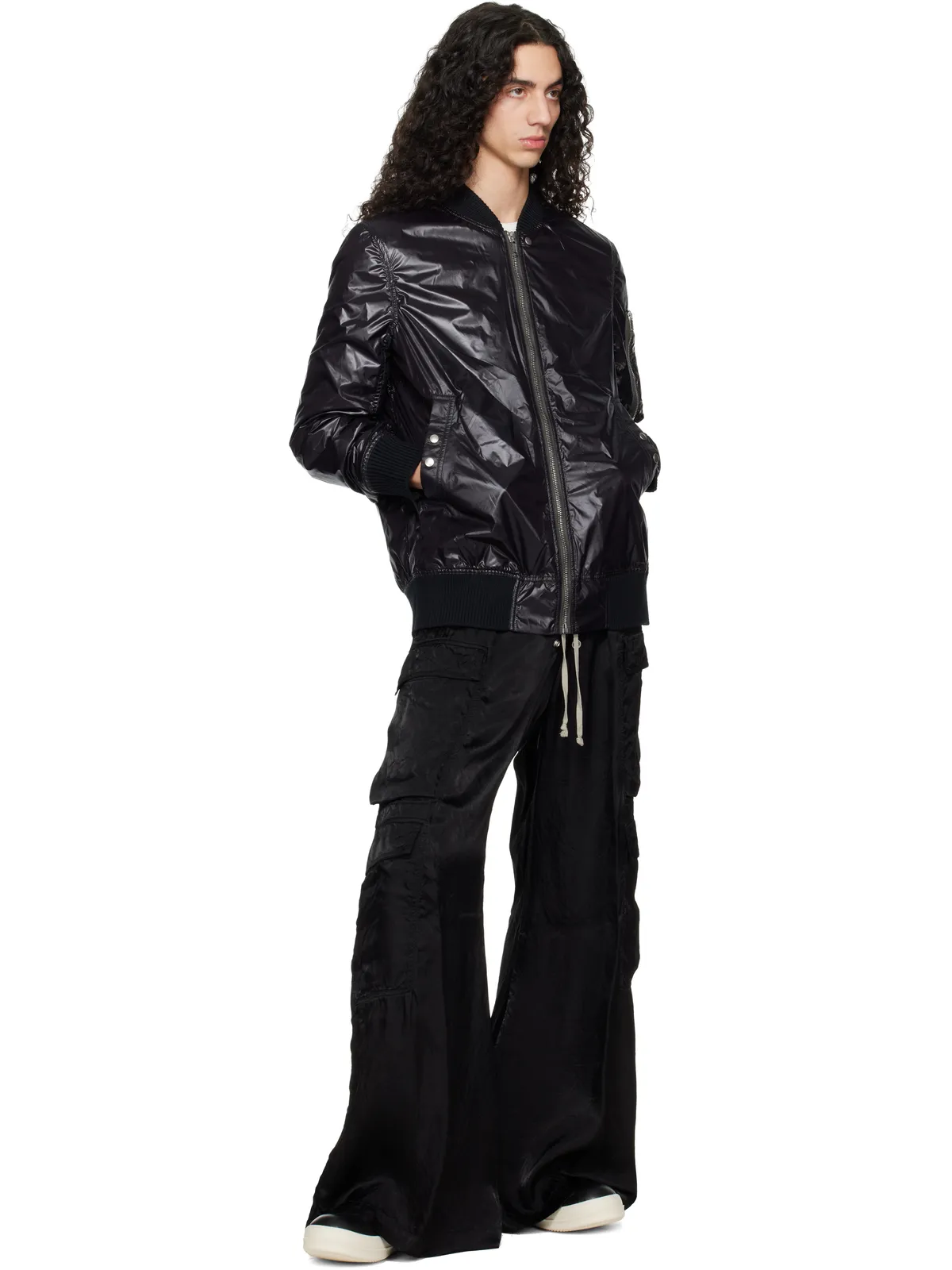 Rick Owens ブラック Temple Cargobelas カーゴパンツ - 画像4
