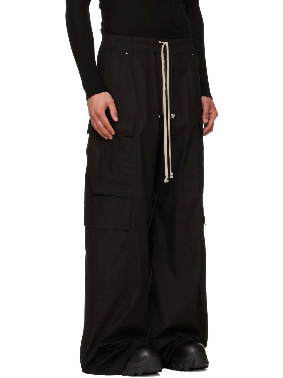 Rick Owens ブラック Cargobelas カーゴパンツ - 画像2