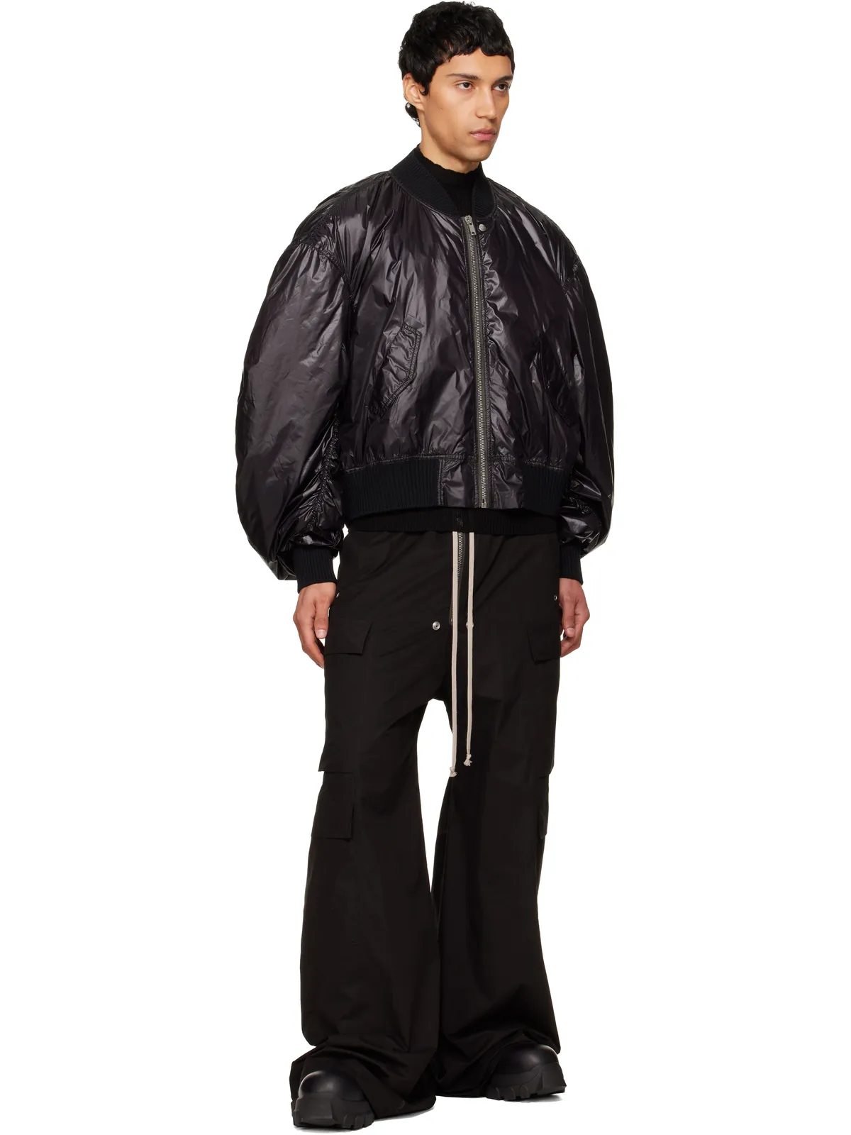 Rick Owens ブラック Cargobelas カーゴパンツ - 画像4