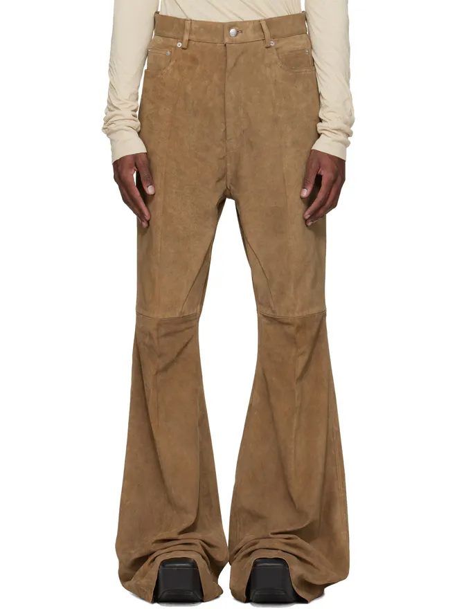 Rick Owens Rick Owens Temple Bolan スエード ブーツカットパンツの商品画像