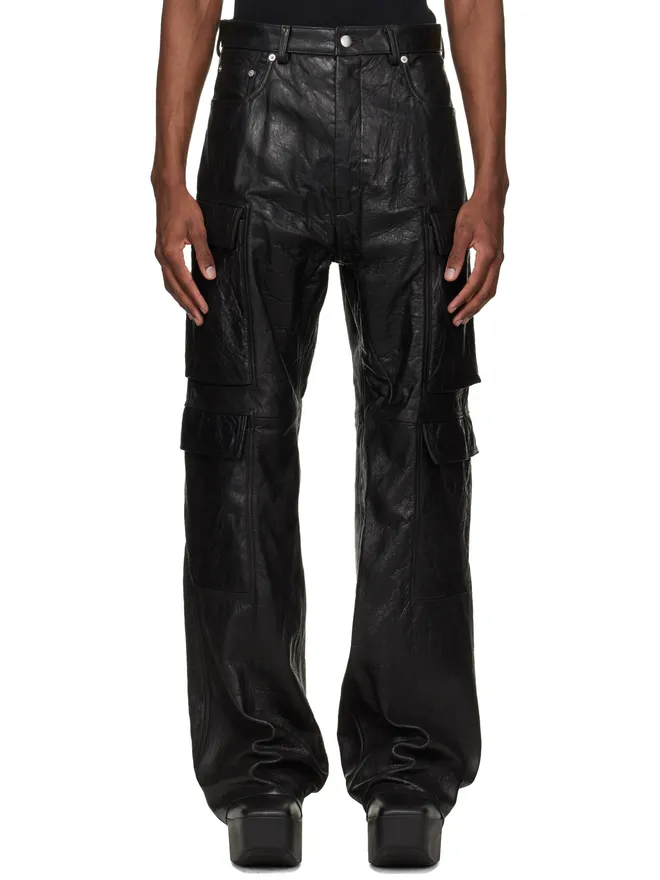 Rick Owens Rick Owens Temple Geth レザー カーゴパンツの商品画像