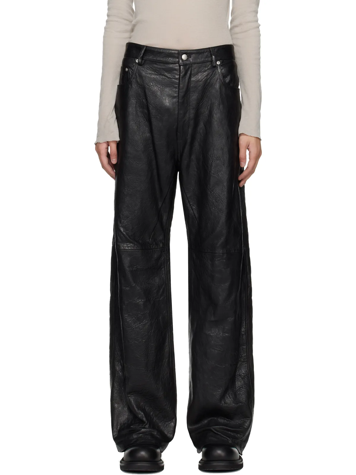 Rick Owens Temple Geth レザーパンツ - 画像1