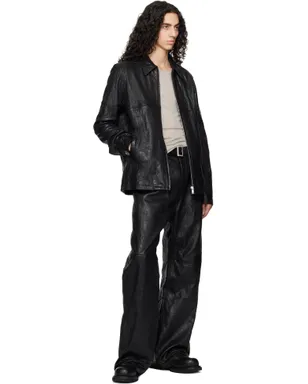 Rick Owens Temple Geth レザーパンツ - サムネイル4