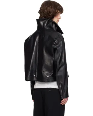 Rick Owens Temple Biker Jumbo Stooges レザージャケット - サムネイル3