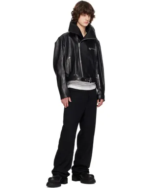 Rick Owens Temple Biker Jumbo Stooges レザージャケット - サムネイル4