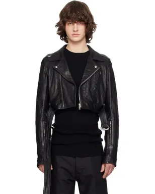 Rick Owens Temple Cropped Luke's Stooges レザージャケット - サムネイル1