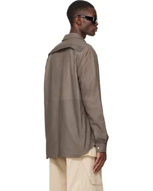 Rick Owens Temple Feather Nappa Leather Outer シャツ - サムネイル3