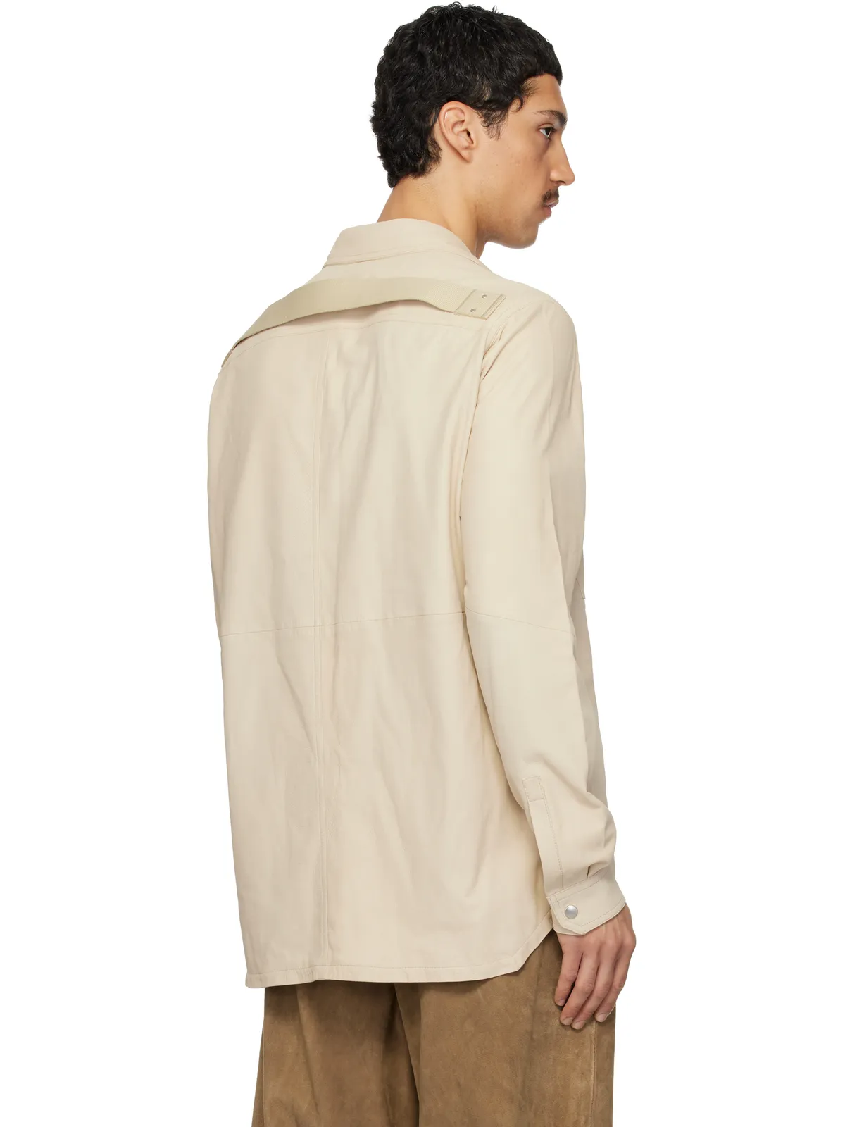 Rick Owens Temple レザー オーバーシャツ - 画像3