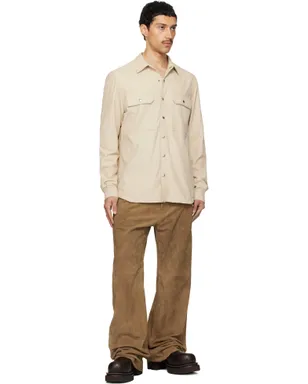 Rick Owens Temple レザー オーバーシャツ - サムネイル4