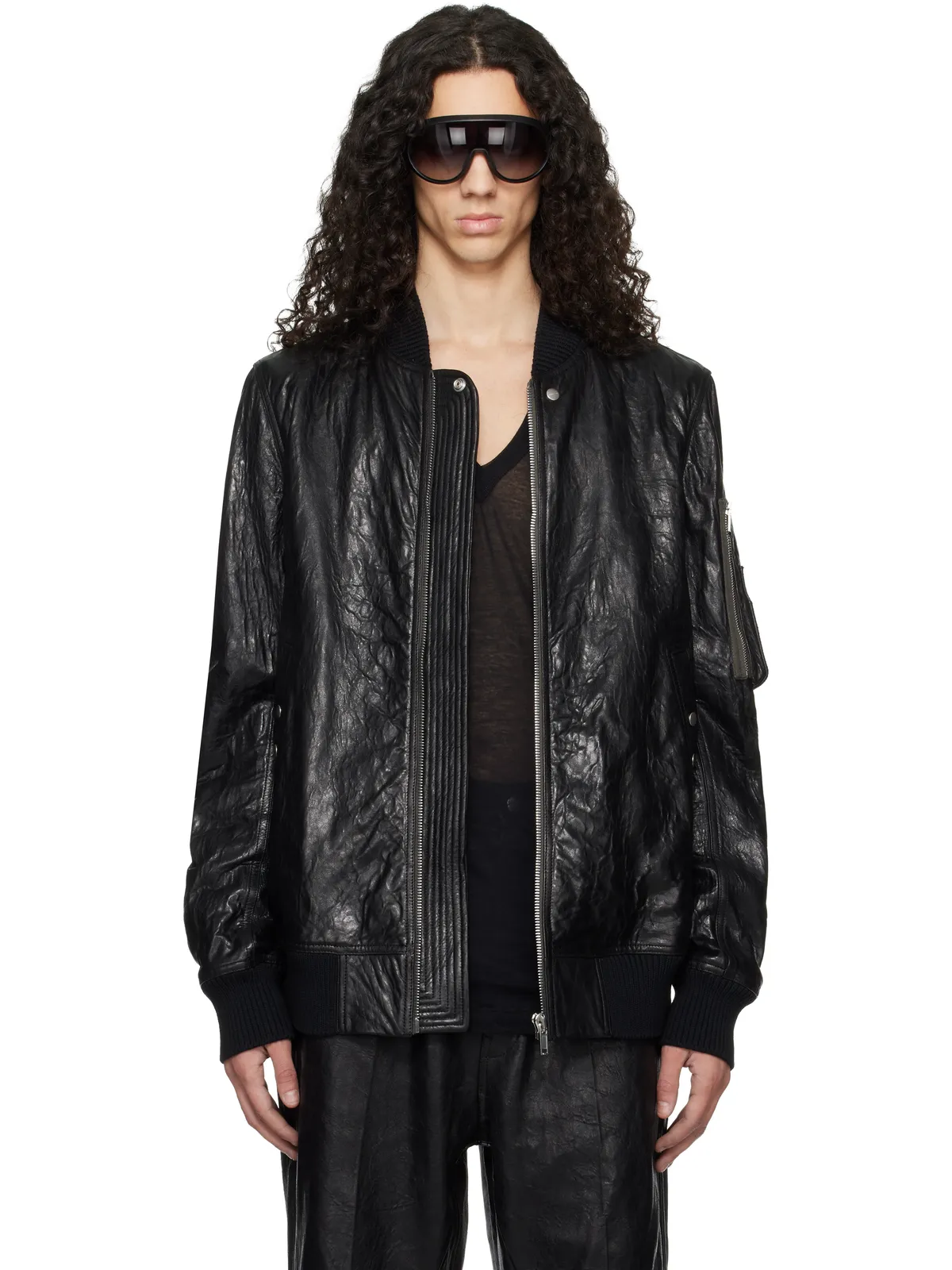 Rick Owens Temple Classic Flight レザージャケット - 画像1