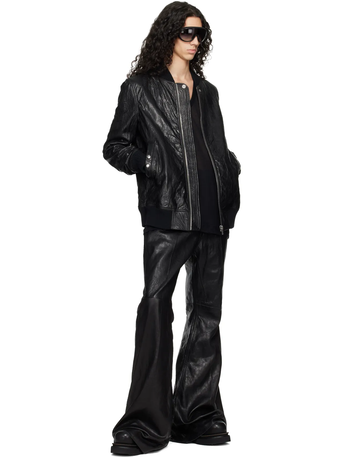 Rick Owens Temple Classic Flight レザージャケット - 画像4