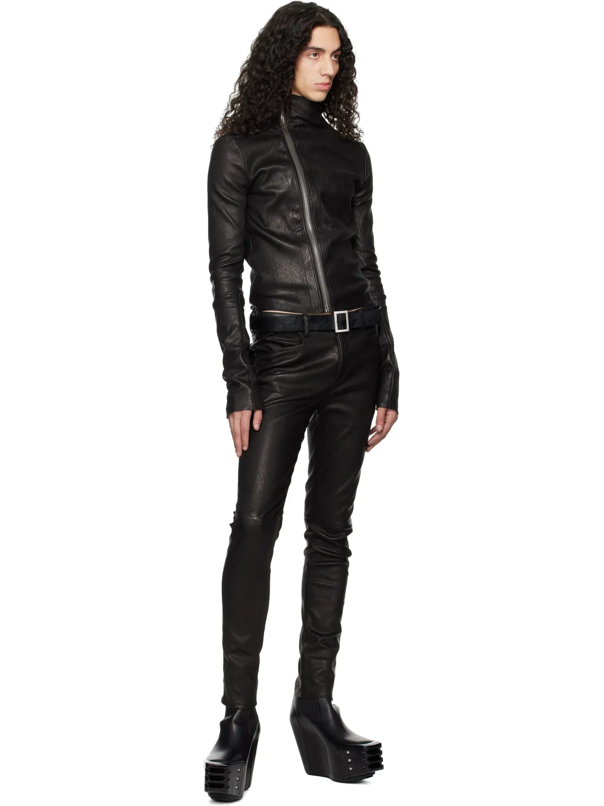 Rick Owens Temple Gary レザージャケット - 画像4