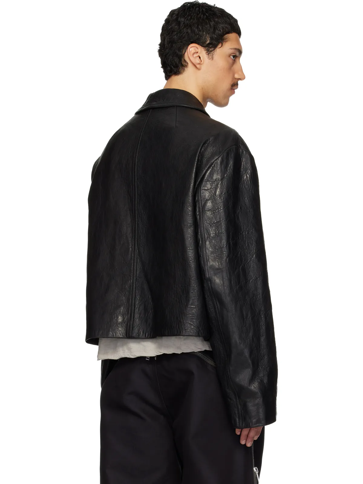 Rick Owens Temple Heizer Mac レザージャケット - 画像3