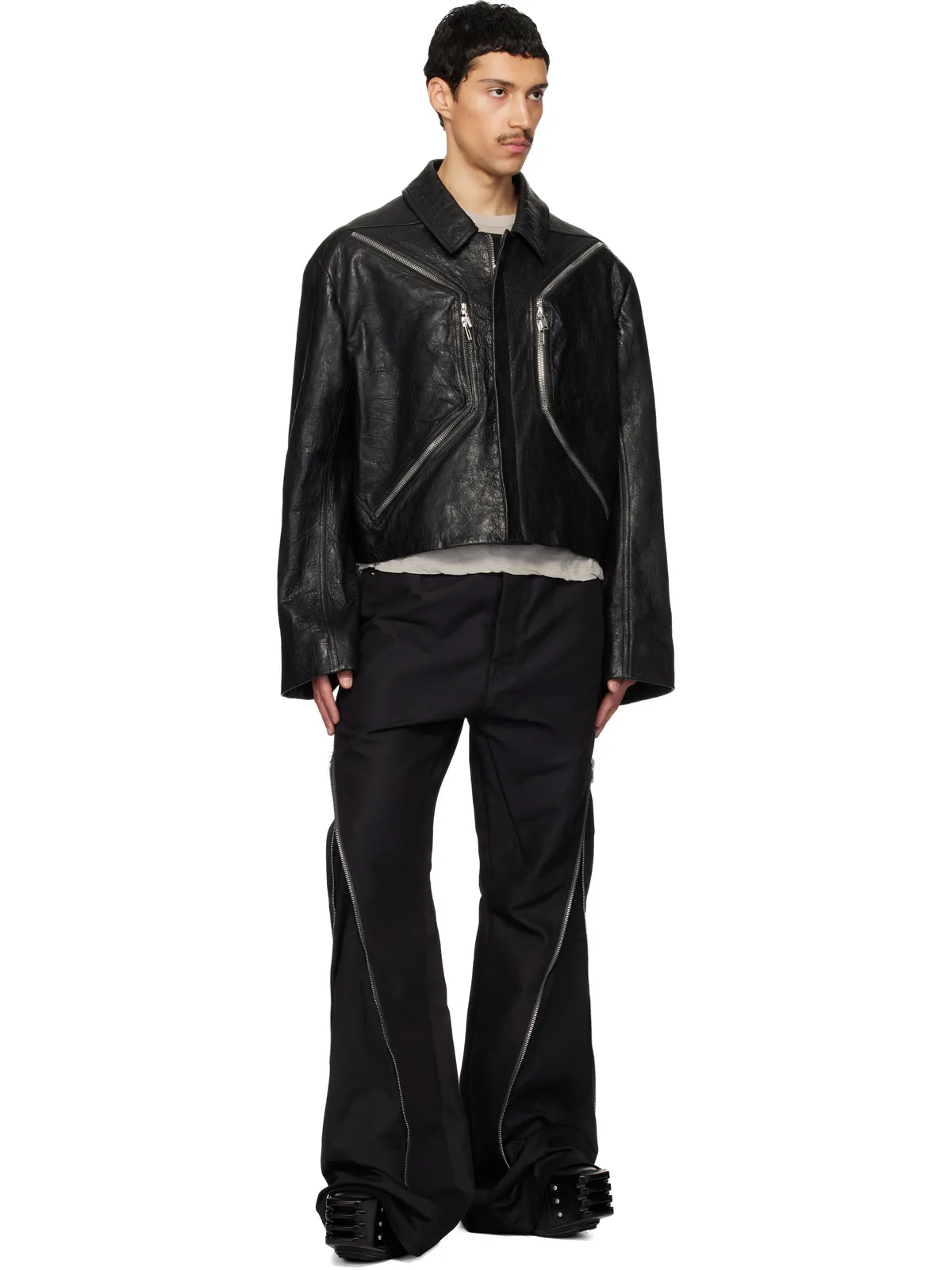 Rick Owens Temple Heizer Mac レザージャケット - 画像4