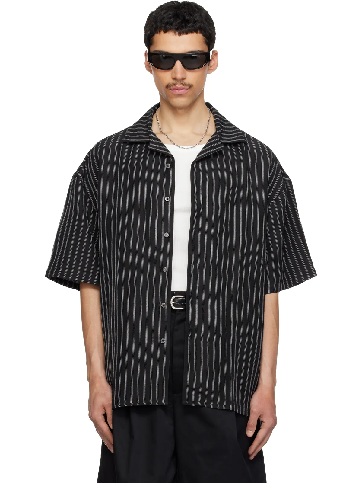 Willy Chavarria キャンプカラー 半袖シャツ - 画像1