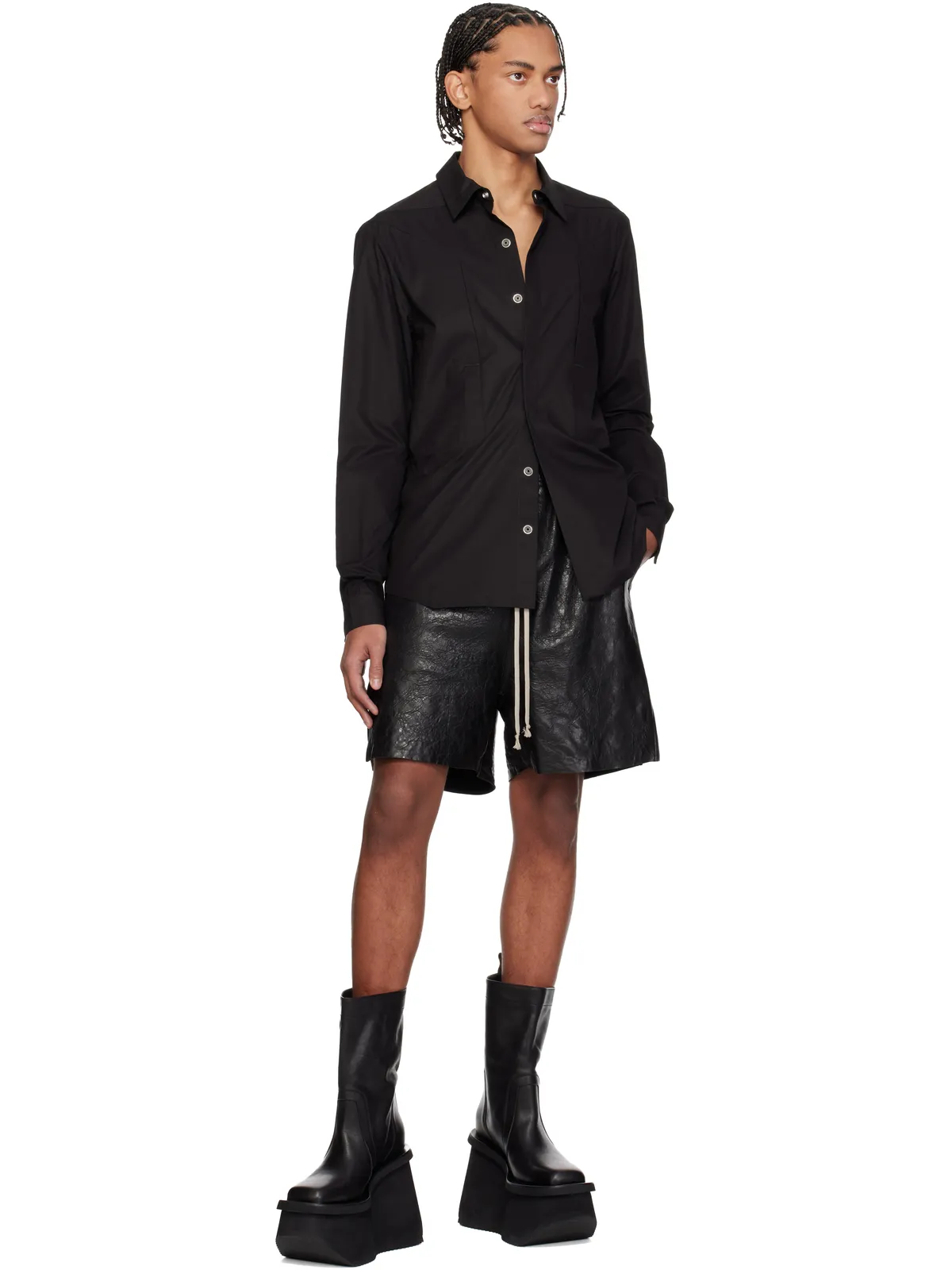 Rick Owens Temple Fogpocket シャツ - 画像4