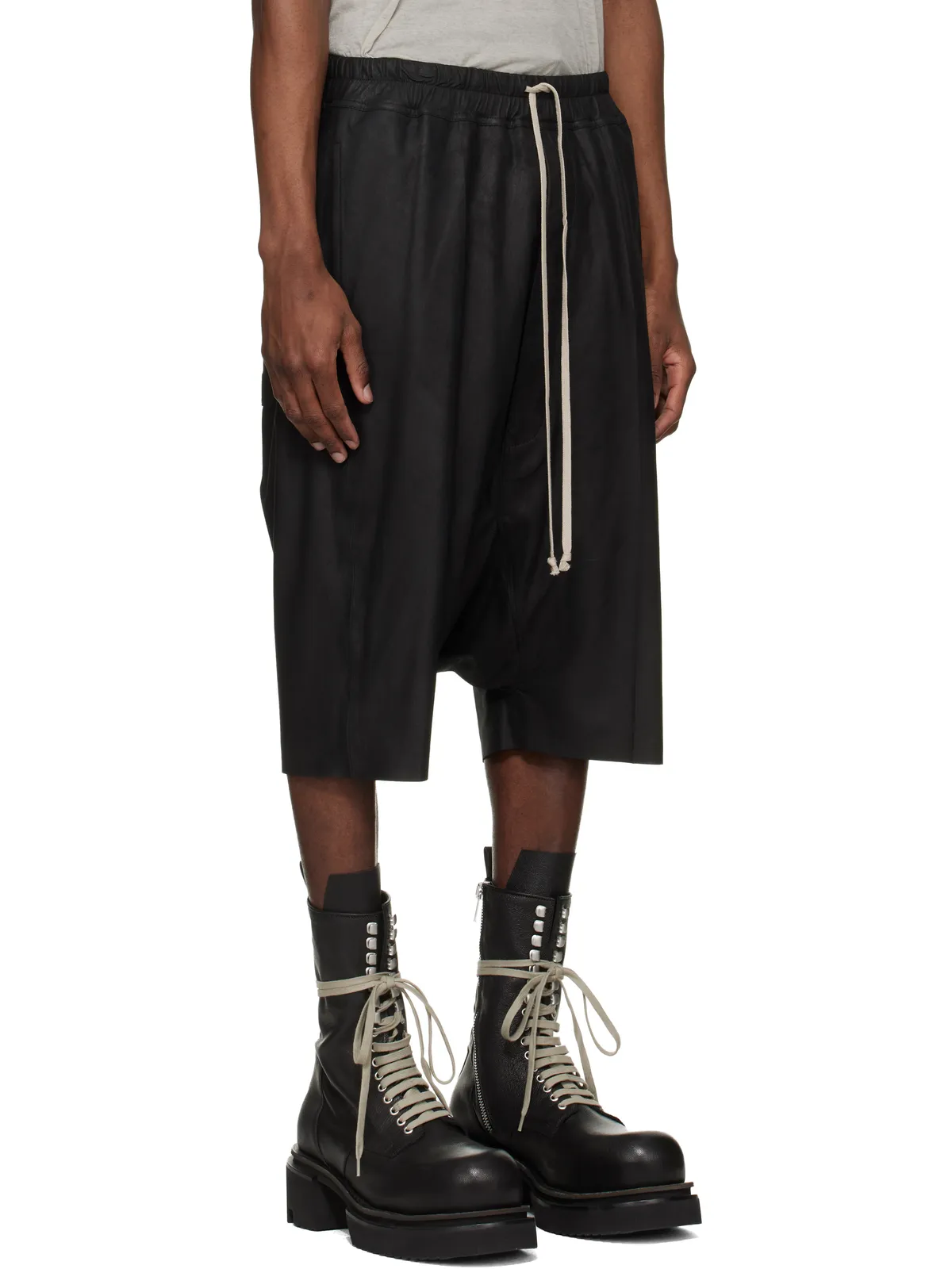 Rick Owens Temple Rick S Pods レザーショートパンツ - 画像2