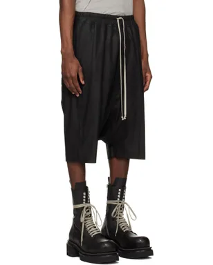 Rick Owens Temple Rick S Pods レザーショートパンツ - サムネイル2
