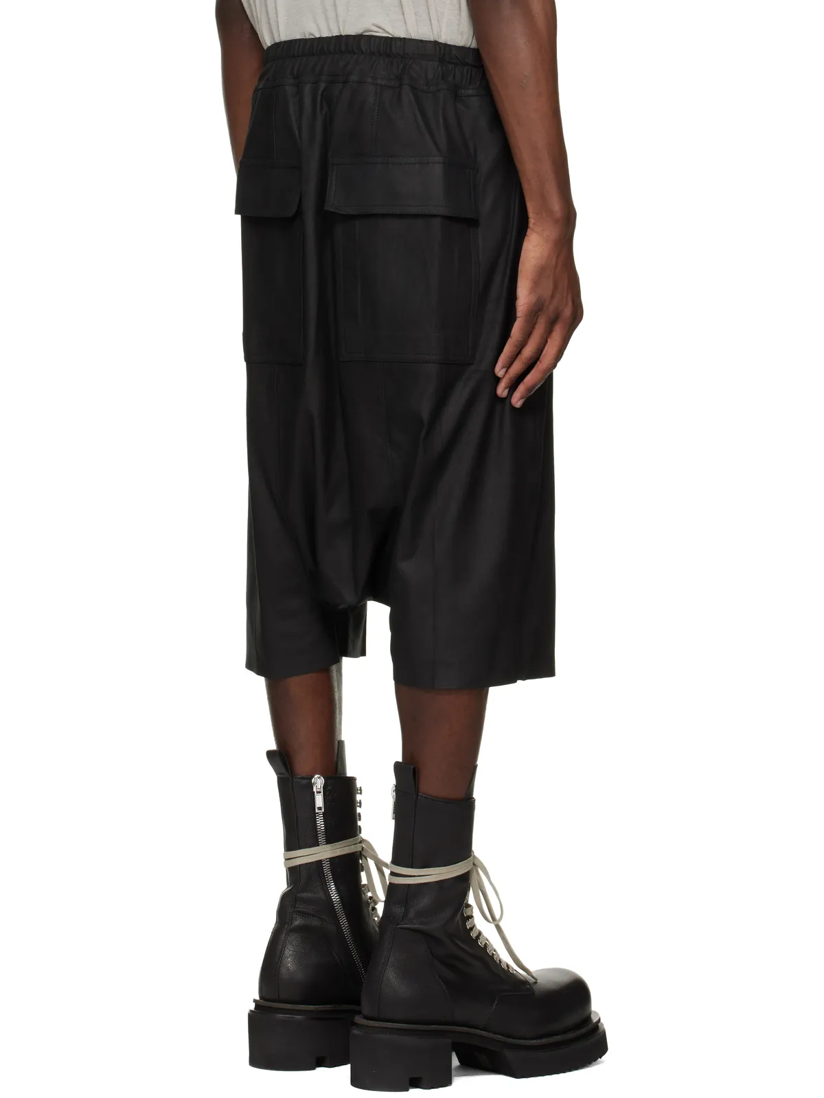 Rick Owens Temple Rick S Pods レザーショートパンツ - 画像3