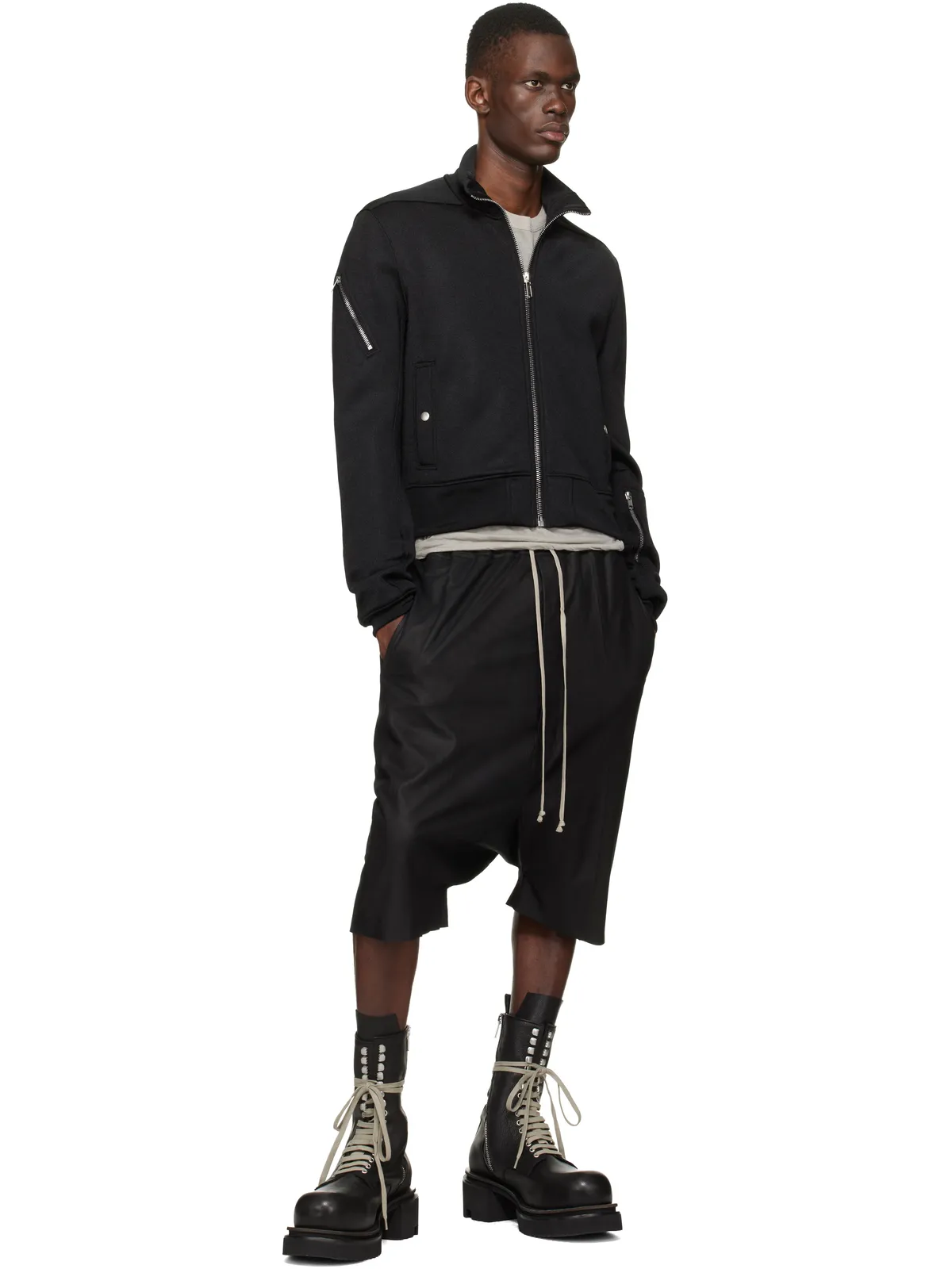 Rick Owens Temple Rick S Pods レザーショートパンツ - 画像4