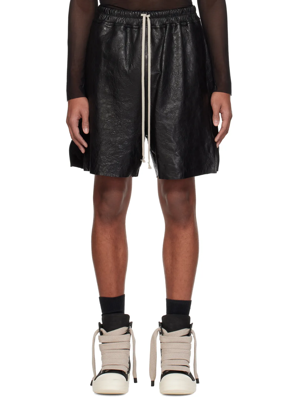 Rick Owens Temple ボクサー レザーショートパンツ - 画像1