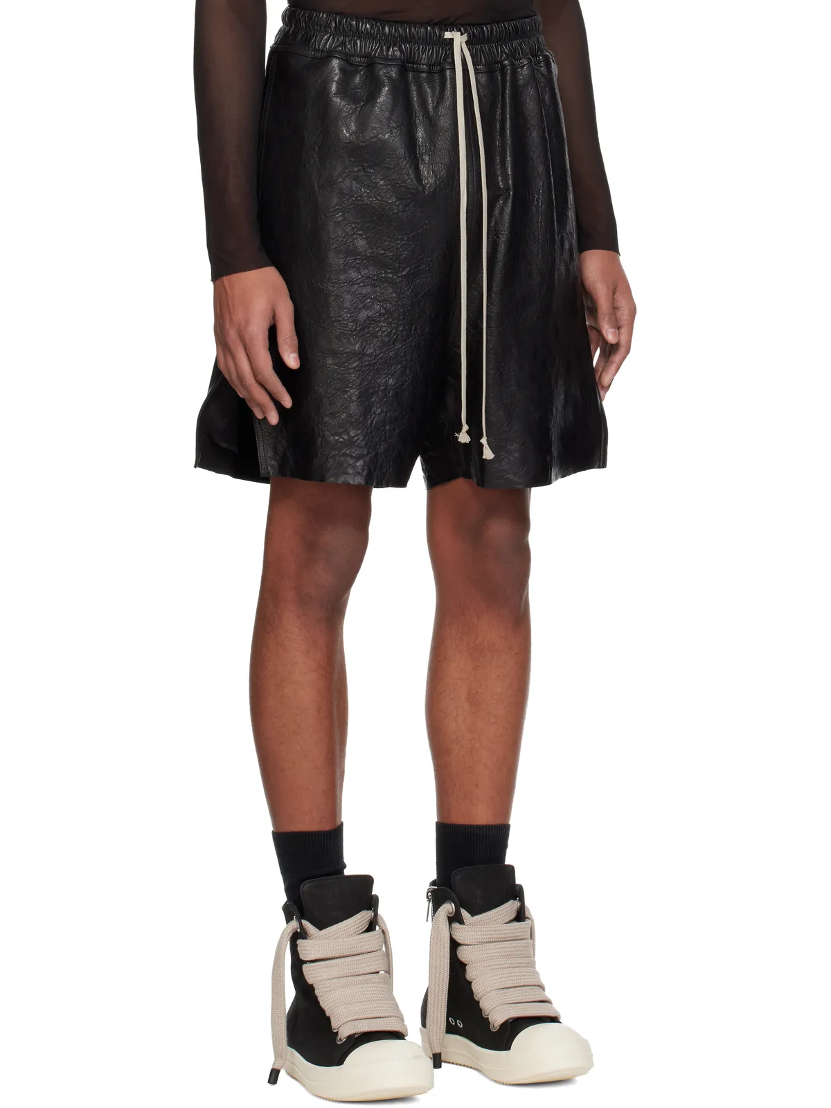 Rick Owens Temple ボクサー レザーショートパンツ - 画像2