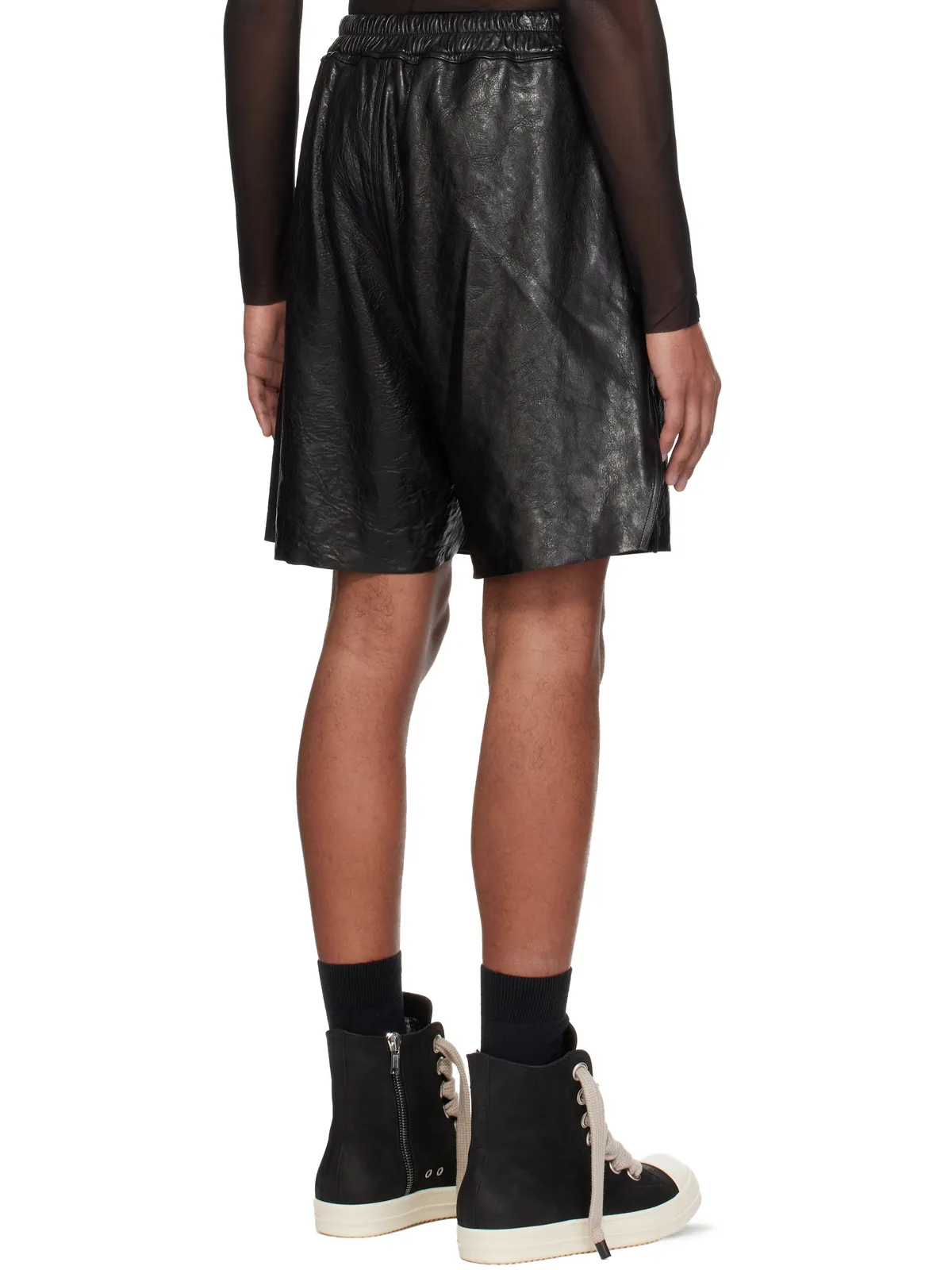 Rick Owens Temple ボクサー レザーショートパンツ - 画像3