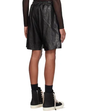 Rick Owens Temple ボクサー レザーショートパンツ - サムネイル3